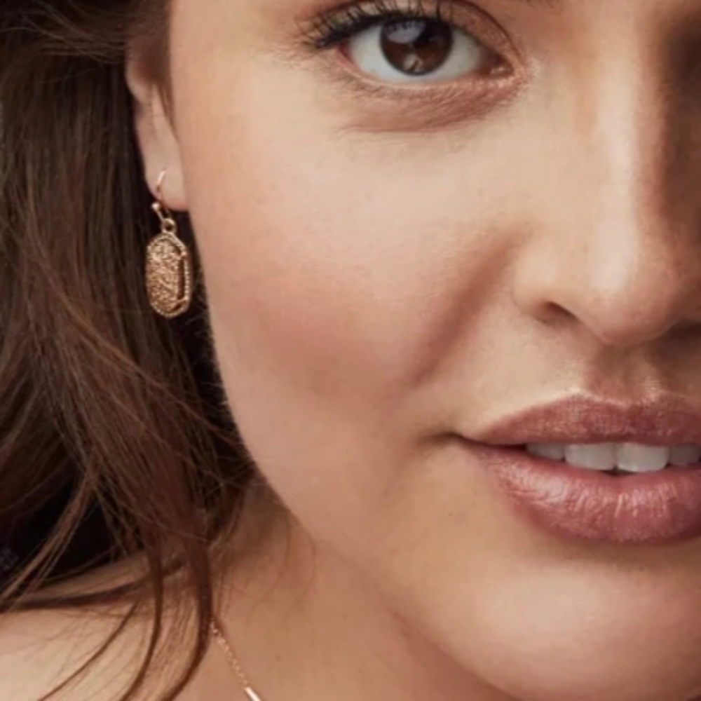Kendra Scott Lee Earrings in Rose Gold Drusy Drop - Picture 2 of 6